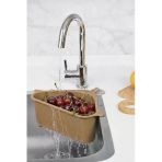 Vantuzlu Üçgen Lavabo Süzgeci Mutfak Evye Köşe Süzgeci Bej