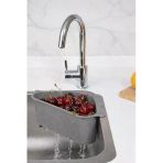 Vantuzlu Üçgen Lavabo Süzgeci Mutfak Evye Köşe Süzgeci Gri