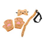 VANZACK 1 Set Tüylü Kedi Kostüm Seti Cosplay Giydirme Maskesi Hayvan Kuyruğu Parmaksız Pençe Eldivenleri Cosplay Cadılar Bayramı Ve Temalı Toplantılar İçin