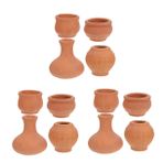 VANZACK 3 Takım Minyatür Saksı Bahçe Aksesuarları Açık Mini Tencere Mini Seramik Çiçek Saksısı Sulu Meyveler Için Küçük Kaplar Minyatür Bonsai Saksıları Pişmiş Toprak Brown 4 Adet * 3
