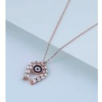 Vaoov 925 Ayar Baget Taşlı Nazar Gümüş Kolye