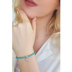 Vaoov 925 Ayar Gümüş Firuze Taşlı Kar Tanesi Bileklik