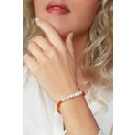 VAOOV 925 Ayar Gümüş İnci ve Akik Taşlı Bileklik