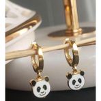 VAOOV 925 Ayar Gümüş Mineli Panda Küpe