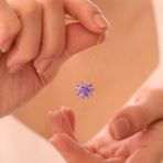 Vaoov 925 Ayar Gümüş Mor Kristal Taşlı Lotus Kolye