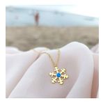VAOOV 925 Ayar Gümüş Opal Taşlı Gold Kar Tanesi Kolye