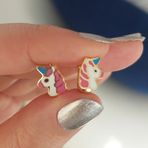 VAOOV 925 Ayar Gümüş Unicorn Çocuk Küpe