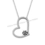 Vaoov 925 Ayar Kalp Gümüş Kolye