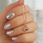 Vaoov 925 Ayar Nazar Göz Gümüş Kolye