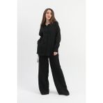 Vapur Tekstil Yandan Bağlamalı Tunik Gömlek - Siyah - XL
