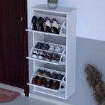 Varbi Asma 52 Cm 3 Düşer Kapaklı Ayakkabılık, Beyaz