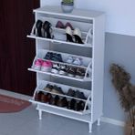 Varbi Ayaklı 72 Cm 3 Düşer Kapaklı Ayakkabılık, Beyaz