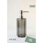 Varbifırsat Akrilik Silindir Sıvı Sabunluk 200 ml | Modern Dekoratif Tasarım | Füme