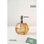 Varbifırsat Akrilik Yuvarlak Sıvı Sabunluk 200 ml | Modern Dekoratif Tasarım | Amber