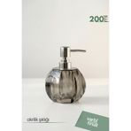 Varbifırsat Akrilik Yuvarlak Sıvı Sabunluk 200 ml | Modern Dekoratif Tasarım | Füme