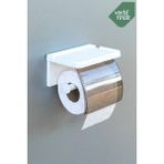 VarBiFırsat Yapışkanlı Kapaklı Tuvalet Kağıdı Askısı Banyo Tuvalet Kağıtlığı Aparatı Peçetelik Organizer Plastik - Beyaz