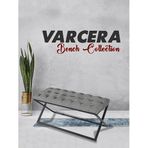 Varcera Siyah Çapraz Metal Ayaklı Bench Puf