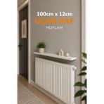 Vardar Beyaz Duvar Rafı Uçan Raf 100x12 Mdflam | Modern Dekoratif Kitaplık Rafı Salon Koridor Petek Üzeri Raf