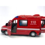 Vardem 1:32 Işıklı Sesli Metal Polis - Jandarma - Itfaiye Araba Mercedes Benz Sprinter - Renkli