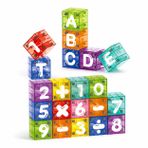 VARDEM 40 Parça Manyetik Küp Oyuncak Seti, 2 cm Mini Mıknatıslı Harf ve Sayı Blokları, Renkli Eğitici Küpler, Alfabe ve Matematik Öğrenme Oyuncağı, Çocuklar İçin STEM Aktivite Seti, CFK30