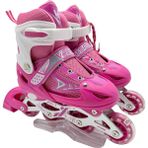 Vardem Işıklı Ayarlanabilir (Alıştırma ve Sıralı) Paten M (34-37) - Pembe - 34 - 37