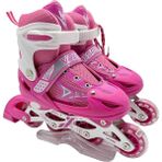 Vardem Işıklı Ayarlanabilir (Alıştırma ve Sıralı) Paten M Boy (34-37 Numara) - Pembe - 34/37