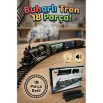 Vardem Işıklı Sesli Pilli Buharlı Tren Seti 18 Parça Raylı Oyuncak Tren