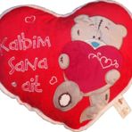 Vardem Kent Kalbim Sana Ait Kalp Yastık Kırmızı Peluş