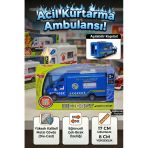 Vardem Metal Çek Bırak Polis Kurtarma Ambulansı - 17 Cm Açılır Kapılı Die-Cast Model Araba