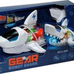 Vardem Müzikli Işıklı Hareketli Beyaz Gear Robot Shark Köpek Balığı 32 x 16 cm