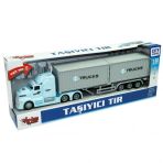 Vardem Oyuncak 1:50 Mavi WY783A Sürtmeli Sesli Işıklı Taşıyıcı Konteyner Tır