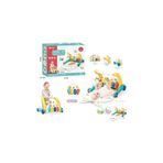 VARDEM OYUNCAK BIB6015 -Vardem Piyanolu 2 in 1 Bebek Yürüteci ve Tavşan Desenli Mavi Oyun Halısı