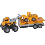 Vardem Oyuncak KLX600-369 Die Cast 4x4 Sürtmeli İnşaat Aracı Taşıyan Tır