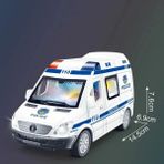 Vardem Oyuncak Polis Minibüs Işıklı Sesli Sürtmeli Araba Yan ve Arka Kapılar Yan Sürgü Kapı Açılır 14X8CMO - Beyaz
