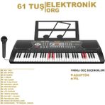 Vardem Vlektro Kutulu 61 Tuş Büyük LCD Ekranlı Elektronik Büyük Org Vlektro 328-21 Işıklı Tuşlu Elektronik Org - 61 Tuşlu, Mikrofonlu Eğitici Klavye - Siyah