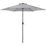 Varese 270 cm Metal Ayaklı Bahçe Şemsiyesi, 360° Döner, Ayarlanabilir - Koyu Gri