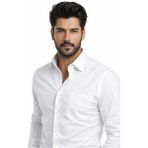 Varetta Erkek Beyaz Gömlek Cepli Klasik Kesim Uzun Kollu Pamuk Saten - XL