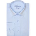 Varetta Erkek Buz Mavi Mini Desen Slim Fit Uzun Kol Erkek Gömlek - XL