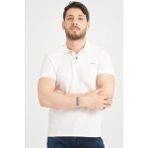 Varetta Erkek Kırık Beyaz Polo Yaka Yazlık Pamuklu Kısa Kollu T Shirt - 5XL