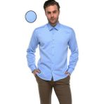 Varetta Erkek Mavi Dar Kesim Slim Fit Düz Uzun Kol Gömlek