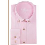 Varetta Erkek Pembe Uzun Kollu Keten Efektli Cepli Pamuklu Gömlek - Açık Pembe - XL