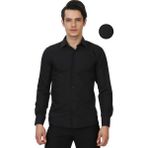 Varetta Erkek Siyah Dar Kesim Slim Fit Düz Uzun Kol Gömlek - XL