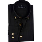 Varetta Erkek Siyah Uzun Kol Slim Fit Keten Gömlek