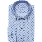 Varetta Erkek Slim Fit Açık Mavi Koldan Katlamalı Desenli Erkek Gömlek