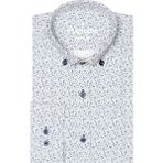Varetta Erkek Slim Fit Beyaz Koldan Katlamalı Desenli Erkek Gömlek - XL