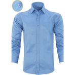 Varetta İndigo Uzun Kol Düz Pamuklu Slim Fit Erkek Gömlek - XL