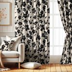 Vargottam Oda Karartma Perdeleri - Cesur Çiçek Desenli, 2 Panelli Set, 52" x 72" - Yatak Odası, Çocuk Odası Ve Oturma Odası Için Grommet Üstlü Karartma Pencere/Kapı Perdeleri - Siyah