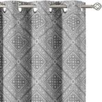 Vargottam Oda Karartma Perdeleri - Elmas Tribal Desen, 2 Panel Seti, 52" x 96" - Grommet Üstü Karartma Pencere/Kapı Perdeleri Yatak Odası, Çocuk Odası Ve Oturma Odası Için - Gri