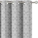 Vargottam Oda Karartma Perdeleri - Geometrik Yaprak Desenli, 2 Panelli Set, 42" x 108" - Grommet Üstlü Karartma Pencere/Kapı Perdeleri Yatak Odası, Çocuk Odası Ve Oturma Odası Için - Gri