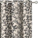 Vargottam Oda Karartma Perdeleri - Yoğun Yaprak Desenli, 2 Panelli Set, 42" x 108" - Yatak Odası, Çocuk Odası Ve Oturma Odası Için Grommet Üstlü Karartma Pencere/Kapı Perdeleri - Siyah